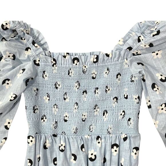 NWT Kate Spade Bphemian Midi Dress - Medium - Light Blue Print - 3/4 Sleeves - Picture 12 of 13